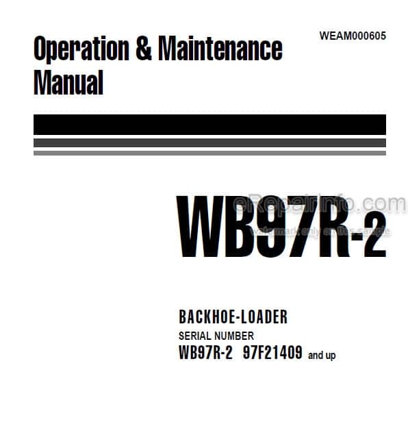 Photo 4 - Komatsu Avance WB97R-2 Operation And Maintenance Manual Backhoe Loader WEAM000605