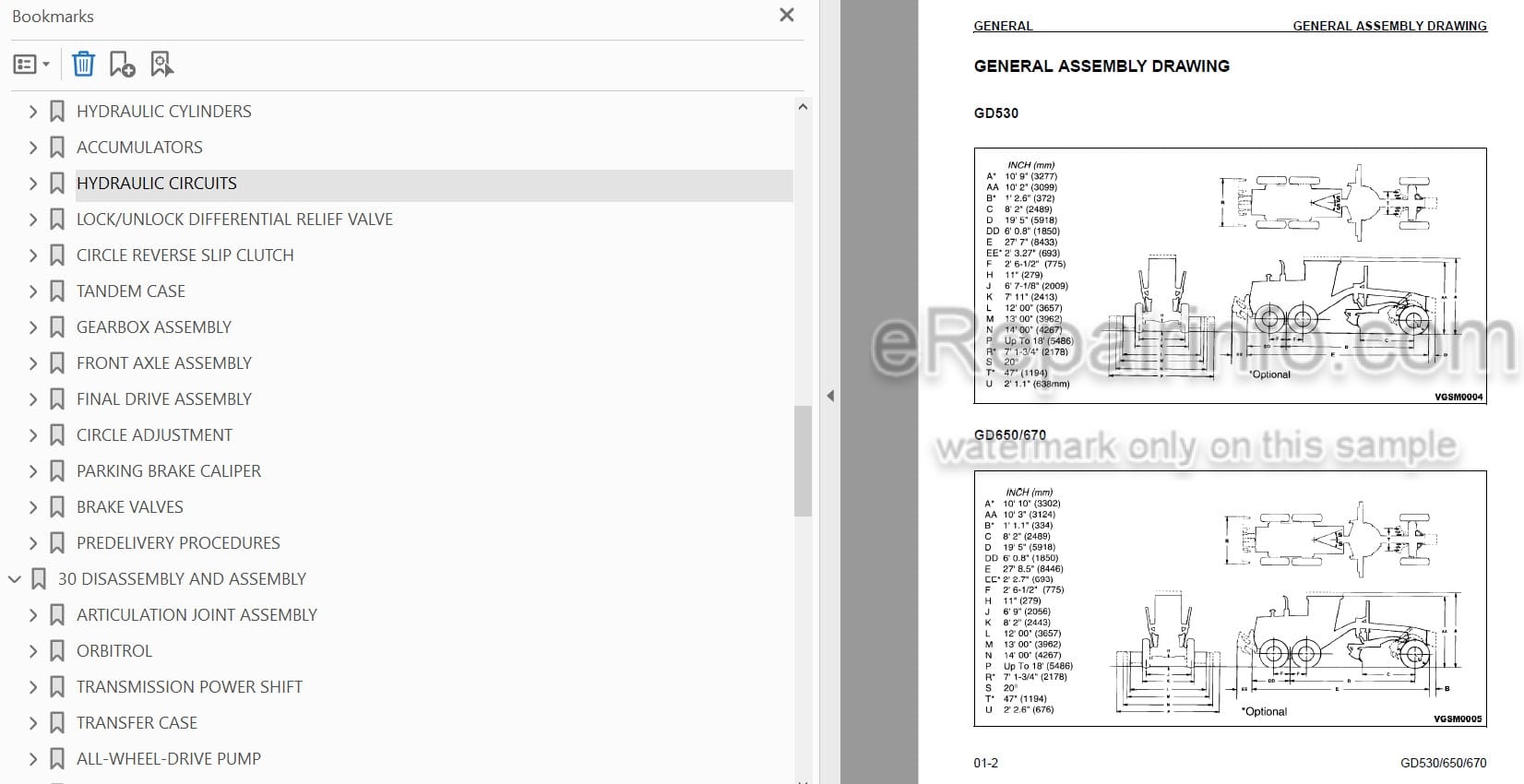 Photo 4 - Komatsu GD530A-2 GD650A-2 GD670A-2 GD530AW-2 GD650AW-2 GD670AW-2 Shop Manual Motor Grader CEBM003901