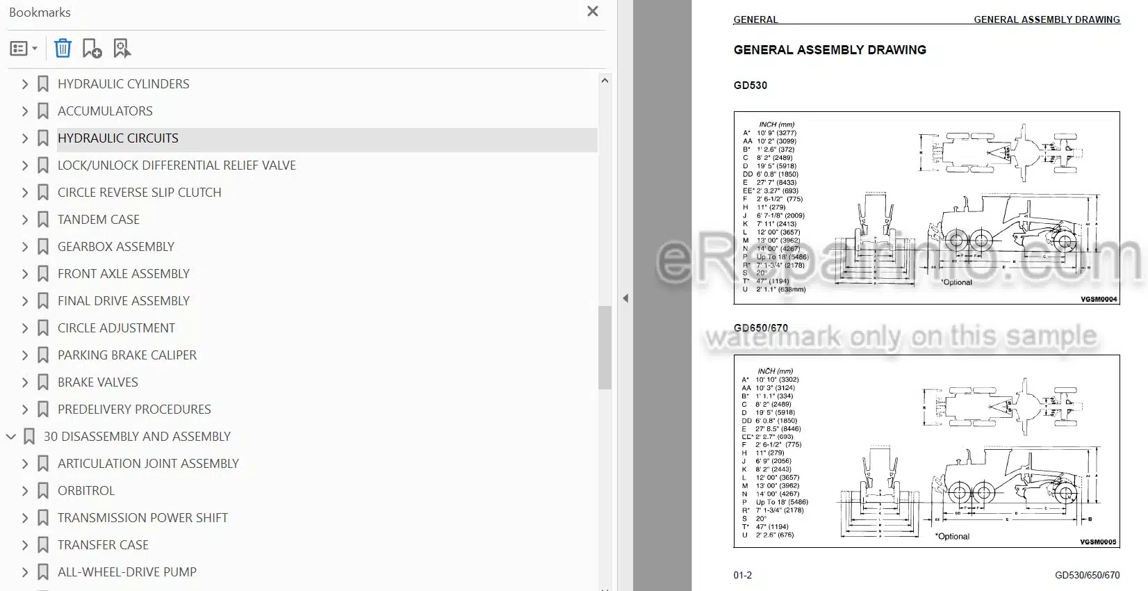 Photo 4 - Komatsu GD530A-2 GD650A-2 GD670A-2 GD530AW-2 GD650AW-2 GD670AW-2 Shop Manual Motor Grader CEBM003901