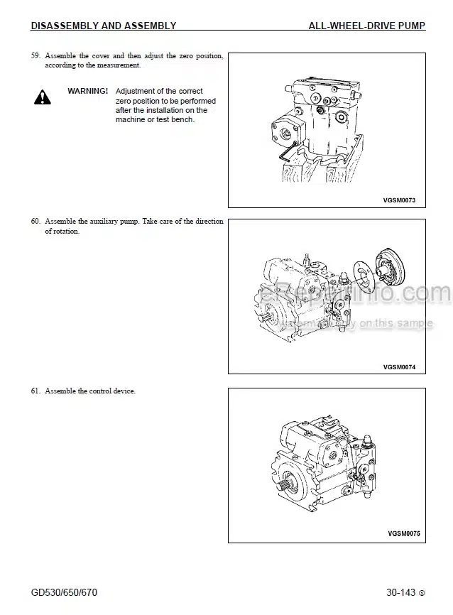 Photo 6 - Komatsu GD530A-2 GD650A-2 GD670A-2 GD530AW-2 GD650AW-2 GD670AW-2 Shop Manual Motor Grader CEBM003901