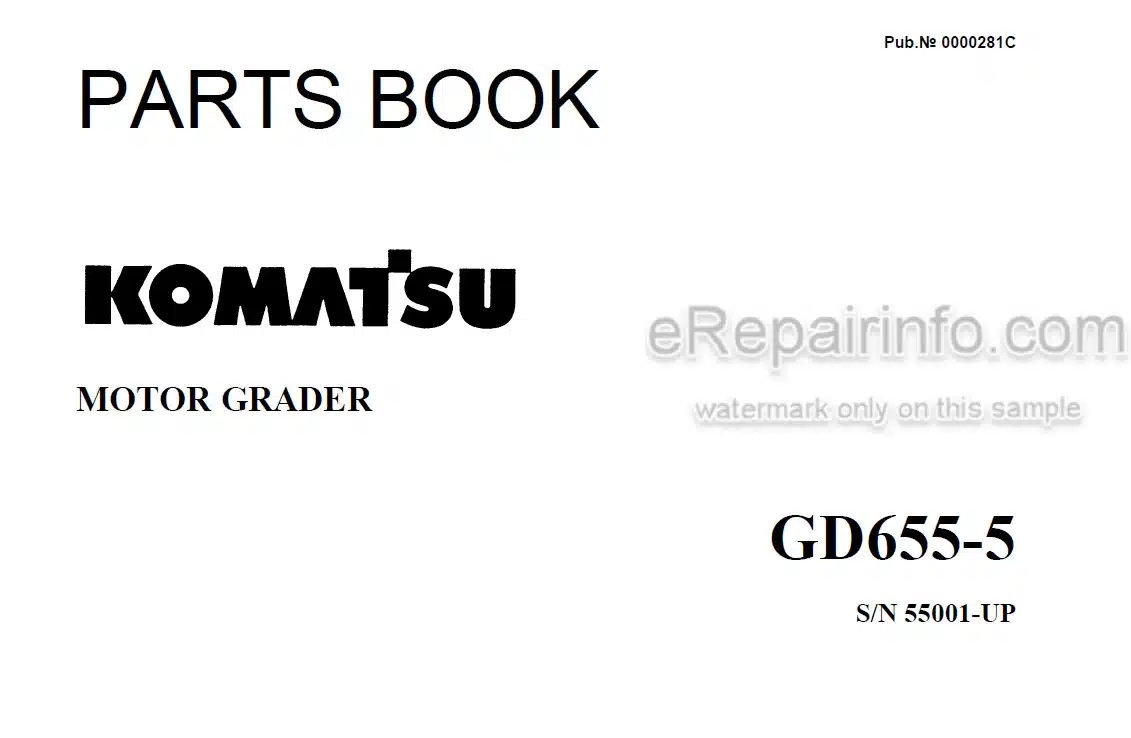 Photo 4 - Komatsu GD655-5 Parts Book Motor Grader 0000281C