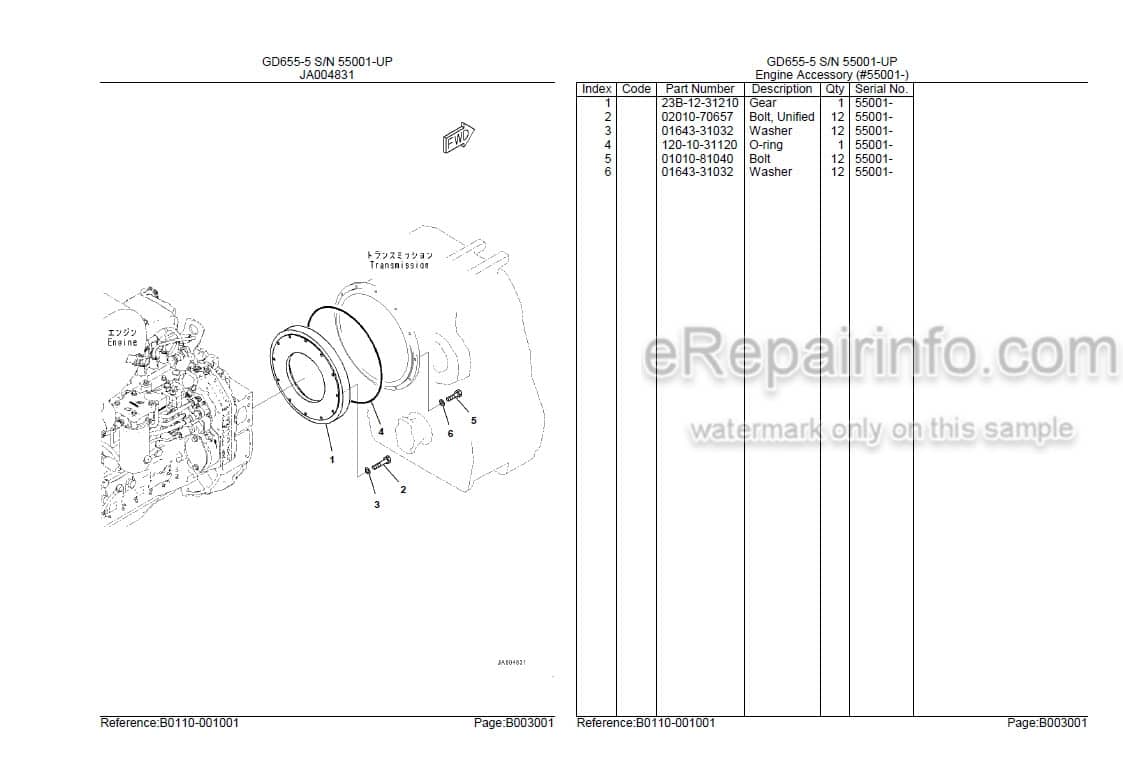 Photo 6 - Komatsu PC55MR-3 Parts Book Crawler Excavator 0000185C