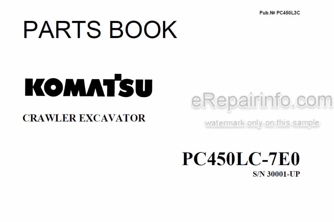 Photo 4 - Komatsu PC450LC-7E0 Parts Book Crawler Excavator PC450LC3C