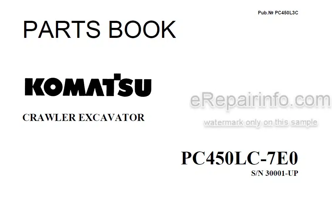 Photo 4 - Komatsu PC450LC-7E0 Parts Book Crawler Excavator PC450LC3C