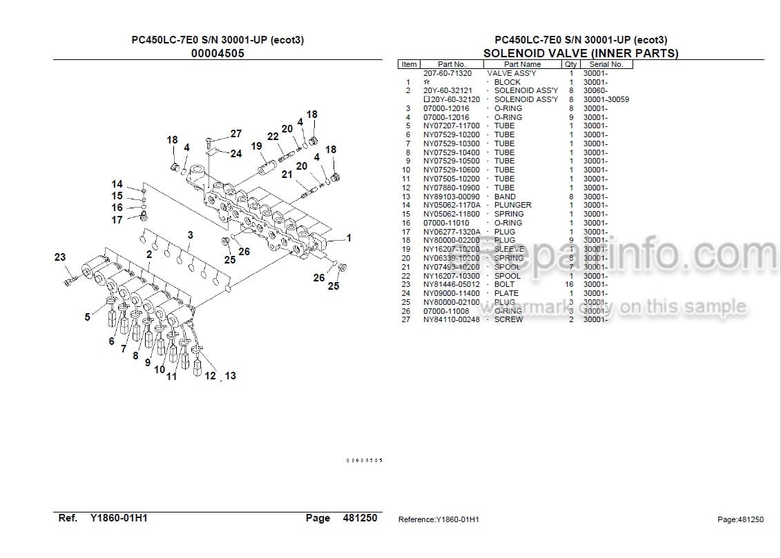 Photo 5 - Komatsu PC450LC-7E0 Parts Book Crawler Excavator PC450LC3C