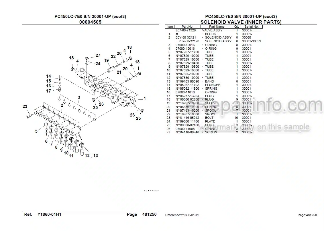 Photo 5 - Komatsu PC450LC-7E0 Parts Book Crawler Excavator PC450LC3C
