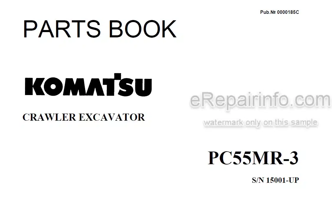 Photo 4 - Komatsu PC55MR-3 Parts Book Crawler Excavator 0000185C