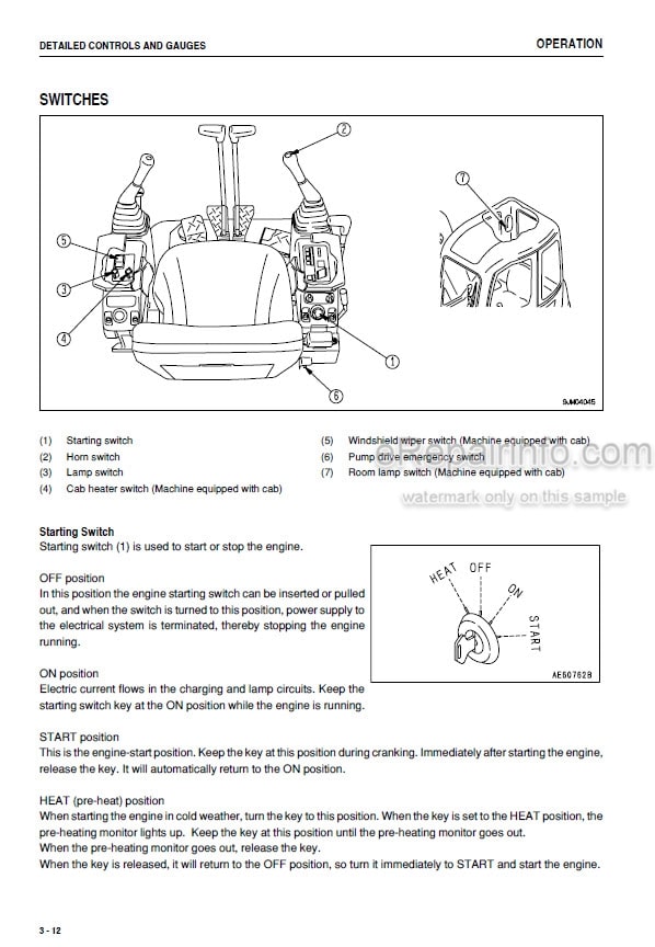 Photo 5 - Komatsu PC58UU-3 Operation And Maintenance Manual Hydraulic Excavator SEAM040505T