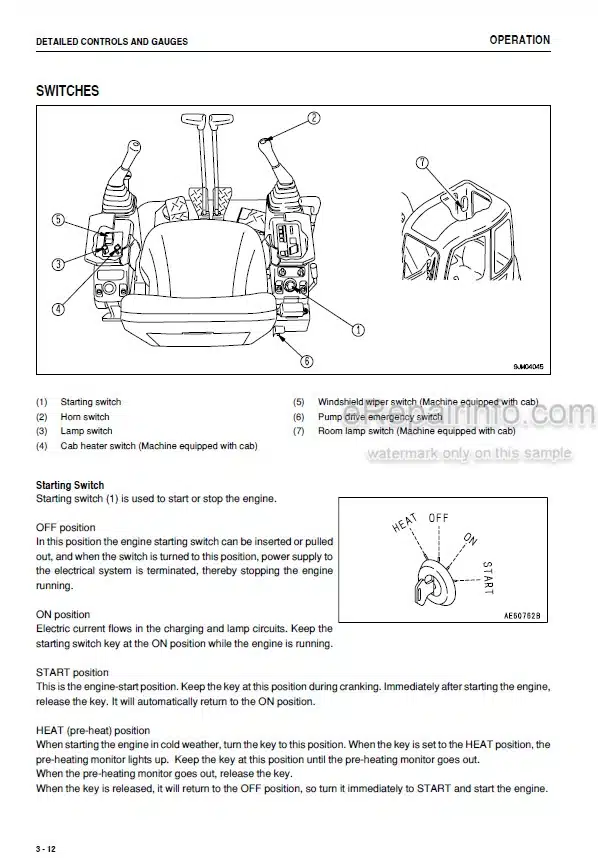 Photo 5 - Komatsu PC58UU-3 Operation And Maintenance Manual Hydraulic Excavator SEAM040505T