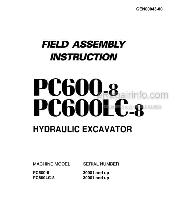 Photo 4 - Komatsu PC600-8 PC600LC-8 Field Assembly Manual Hydraulic Excavator GEN00043-00
