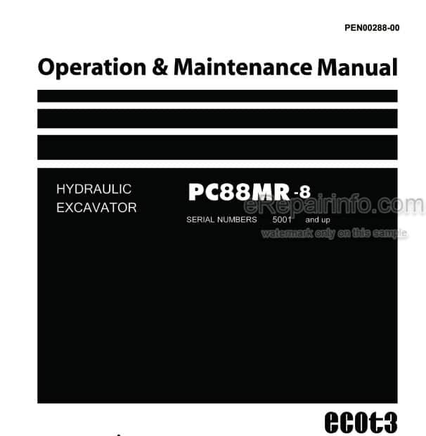 Photo 4 - Komatsu PC88MR-8 Operation And Maintenance Manual Hydraulic Excavator PEN00288-00