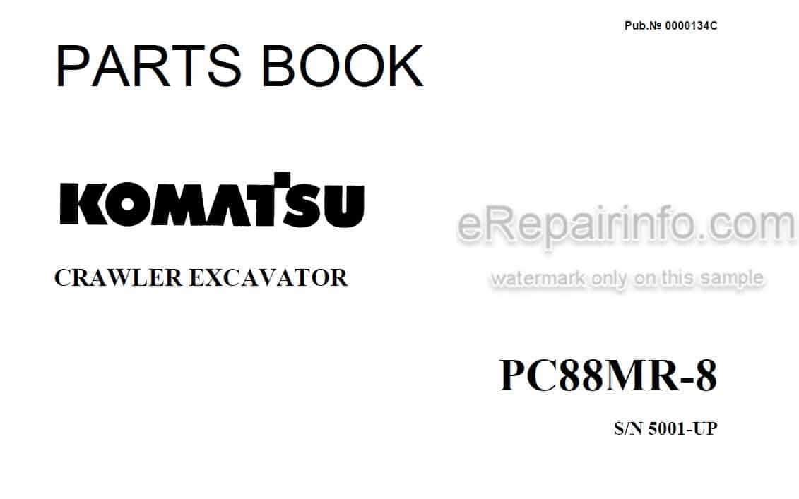 Photo 4 - Komatsu PC88MR-8 Parts Book Crawler Excavator 0000134C