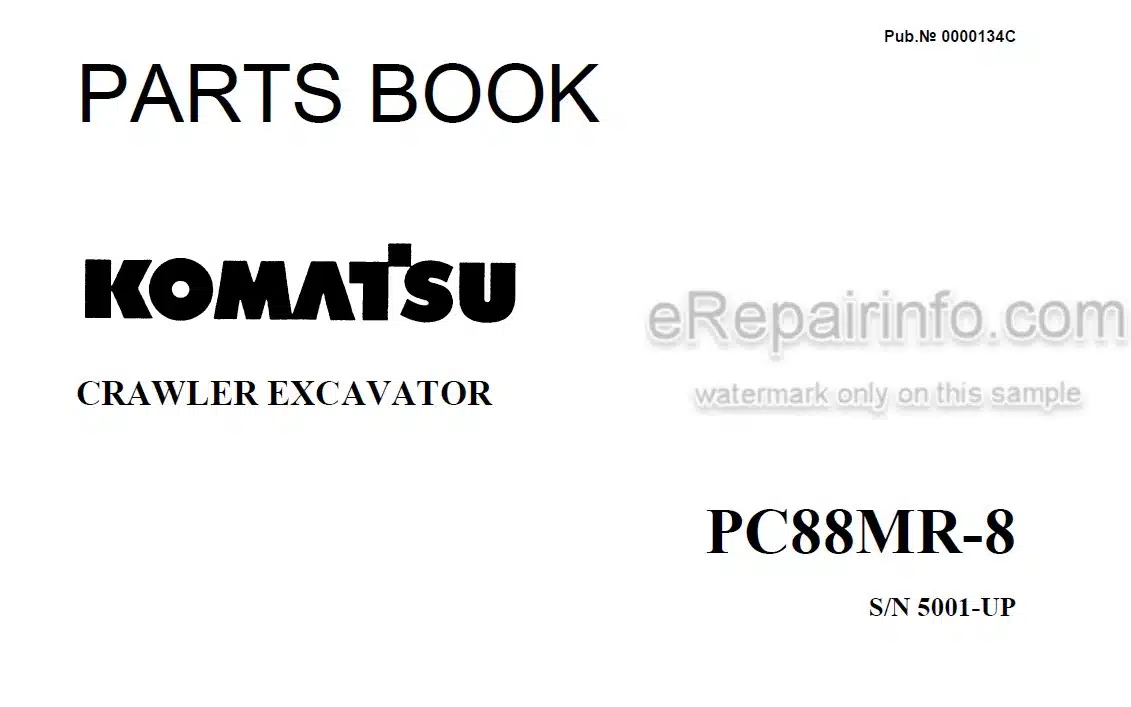 Photo 4 - Komatsu PC88MR-8 Parts Book Crawler Excavator 0000134C