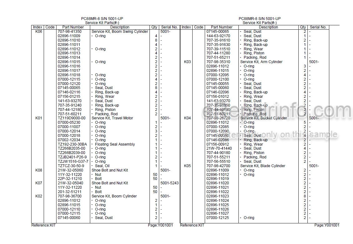 Photo 5 - Komatsu PC88MR-8 Parts Book Crawler Excavator 0000134C