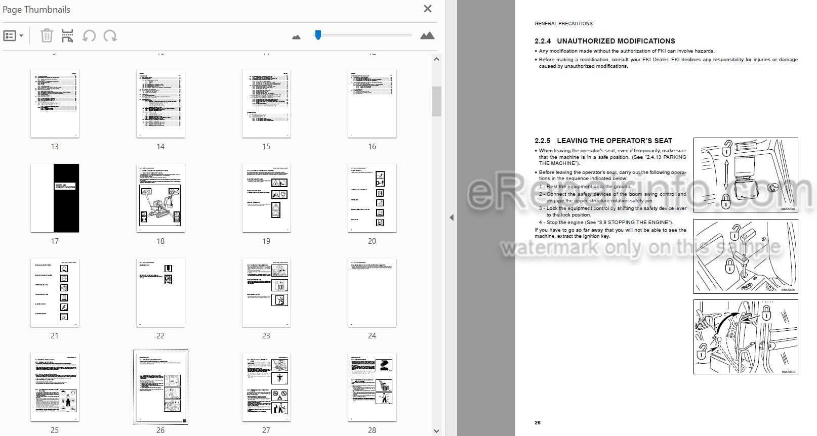 Photo 4 - Komatsu PC95R-2 Operation And Maintenance Manual Excavator