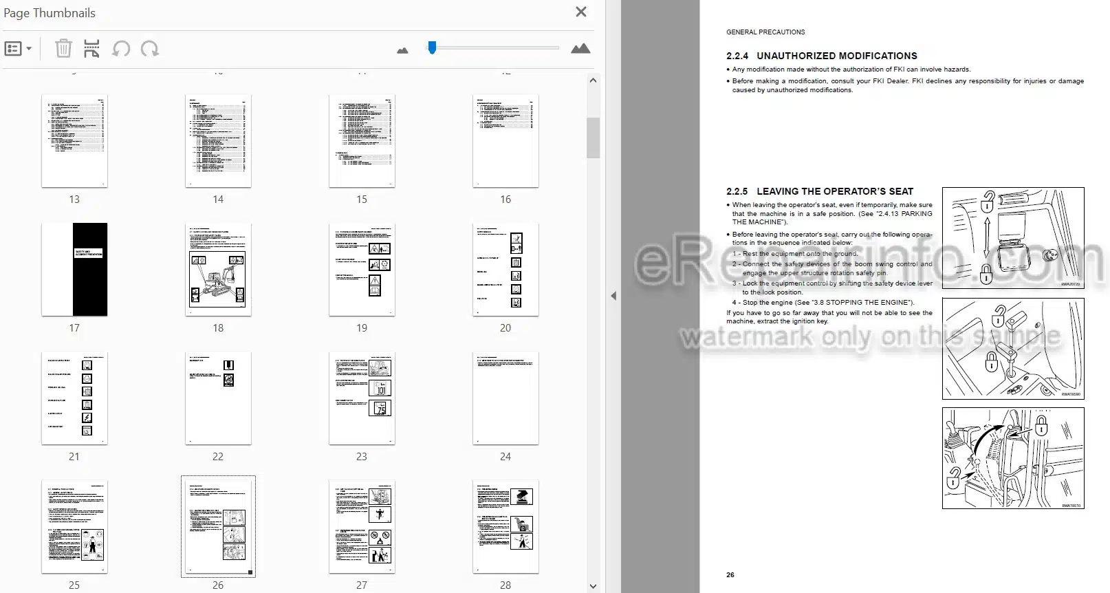 Photo 4 - Komatsu PC95R-2 Operation And Maintenance Manual Excavator