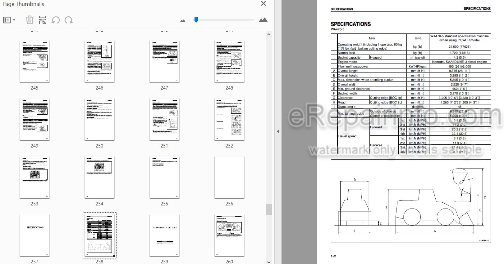 Photo 3 - Komatsu WA470-5 Operation And Maintenance Manual Wheel Loader SEAM041100P