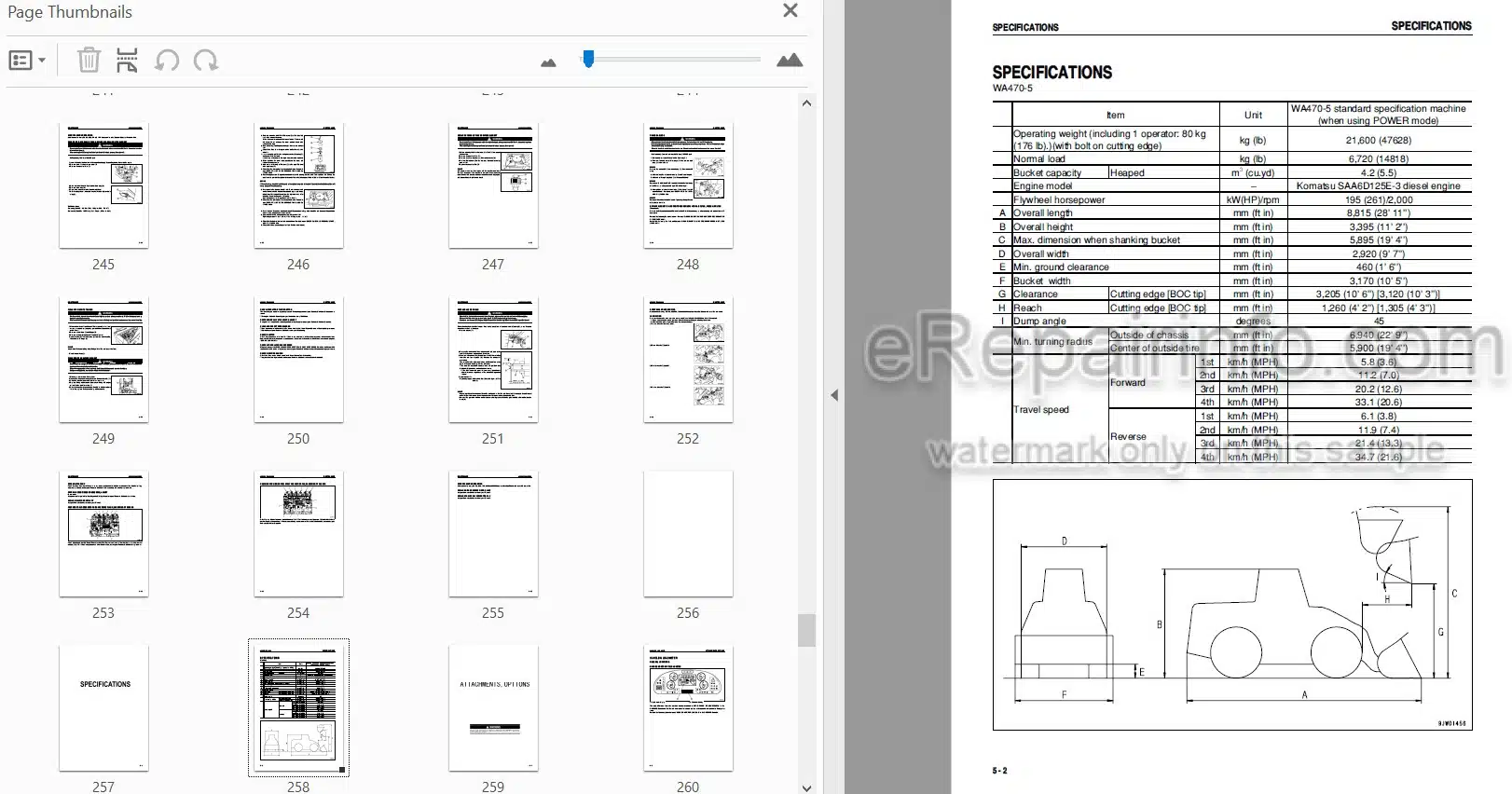 Photo 3 - Komatsu WA470-5 Operation And Maintenance Manual Wheel Loader SEAM041100P