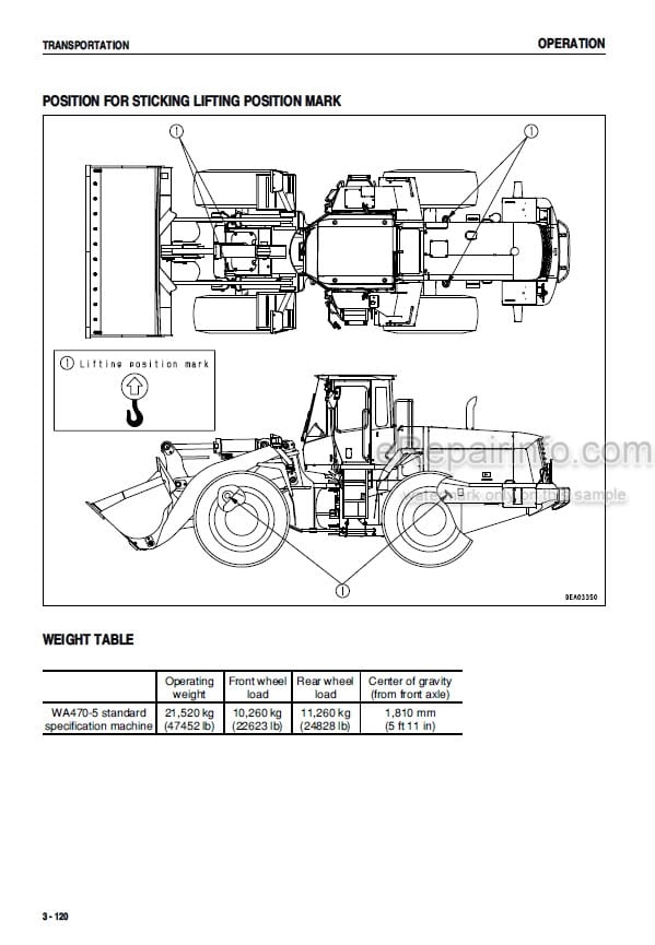 Photo 5 - Komatsu WA470-5 Operation And Maintenance Manual Wheel Loader SEAM041100P