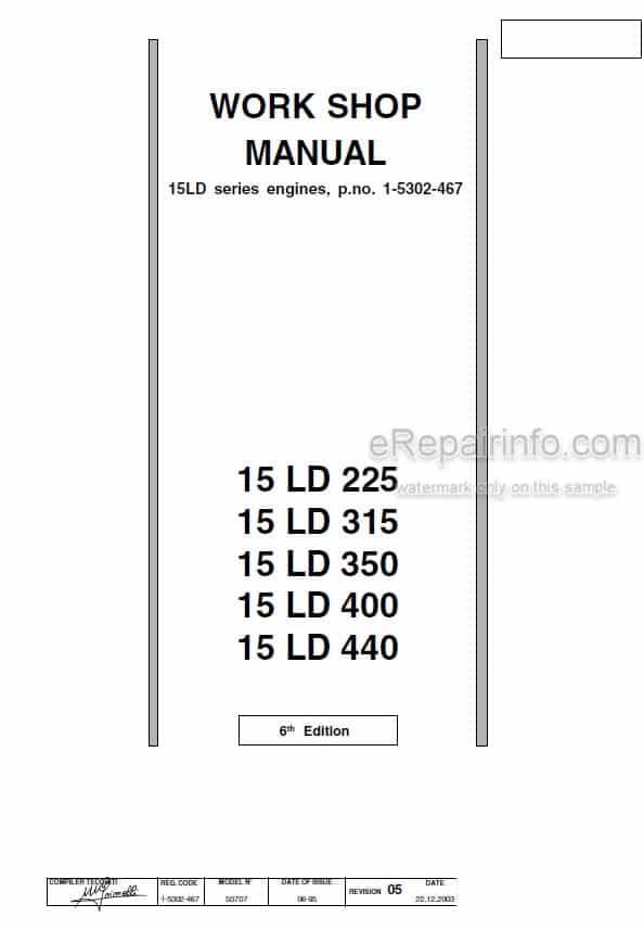 Photo 4 - Lombardini 15LD225 15LD315 15LD350 15LD400 15LD440 Workshop Manual Engine 1-5302-467