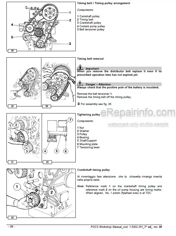 Photo 1 - Lombardini LDW502 LDW602 LDW903 LDW1204 LDW1204T LDW702 LDW1003 LDW1404 FOCS Series Workshop Manual Engine 1-5302-351