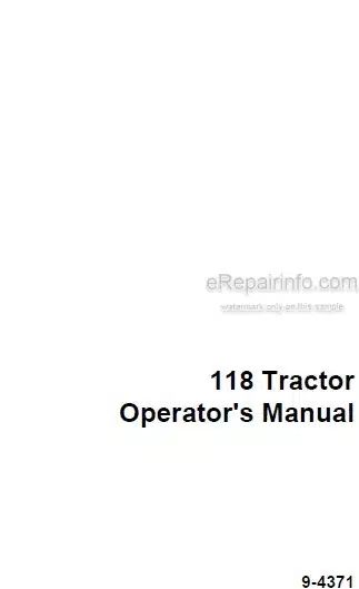 Photo 5 - Case IH 118 Operators Manual Tractor 9-4371