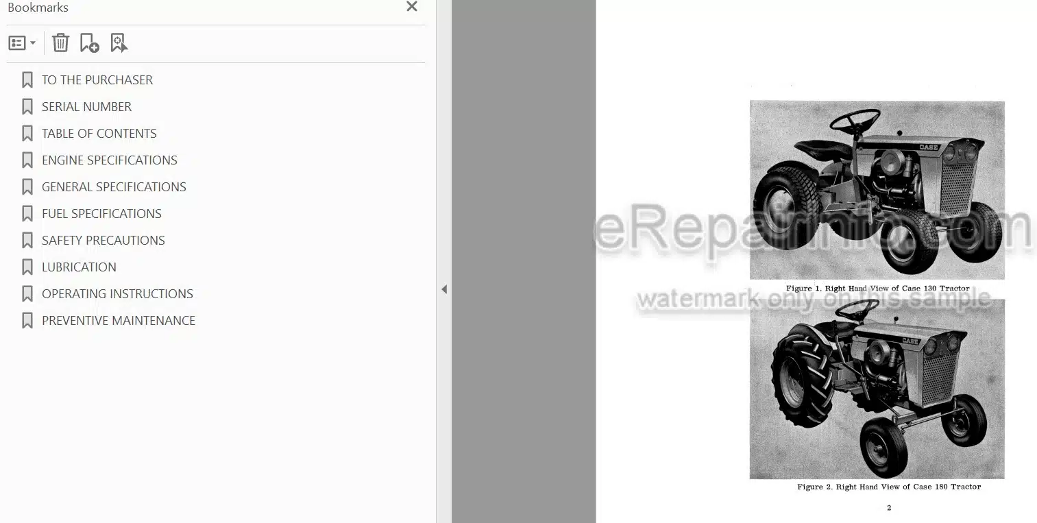 Photo 3 - Case IH 130 180 Operators Manual Garden Tractor 9-1801