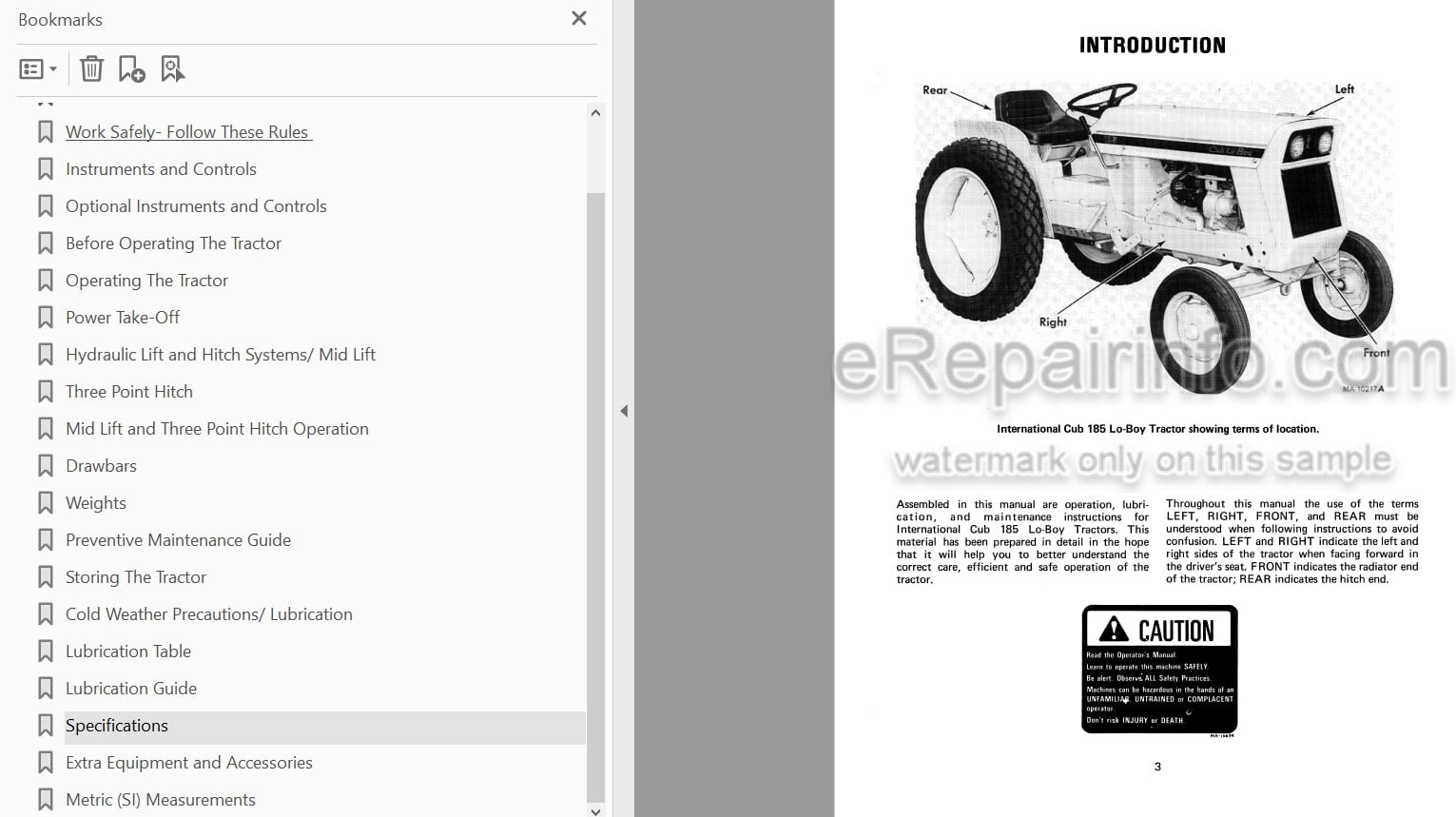 Photo 4 - Case International Cub 184 Lo-Boy Operators Manual Tractor