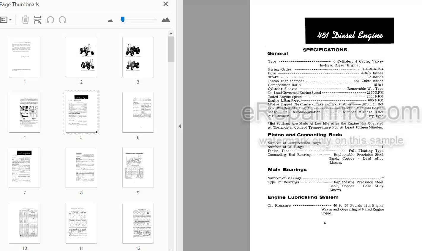 Photo 3 - Case IH 1030 Operators Manual Tractor 9-1864