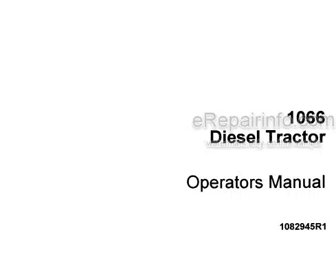 Photo 4 - Case IH 1066 Operators Manual Diesel Tractor 1082945R1