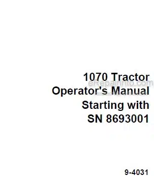 Photo 4 - Case IH 1070 Operators Manual Tractor 9-4031