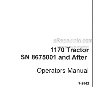 Photo 4 - Case IH 1170 Operators Manual Tractor 9-2842