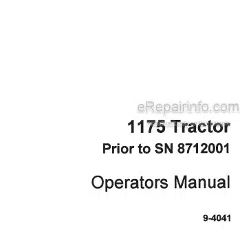 Photo 4 - Case IH 1175 Operators Manual Tractor 9-4041