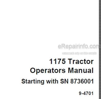 Photo 5 - Case IH 1175 Operators Manual Tractor 9-4701