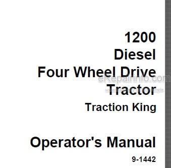 Photo 4 - Case IH 1200 Traction King Operators Manual Tractor 9-1442
