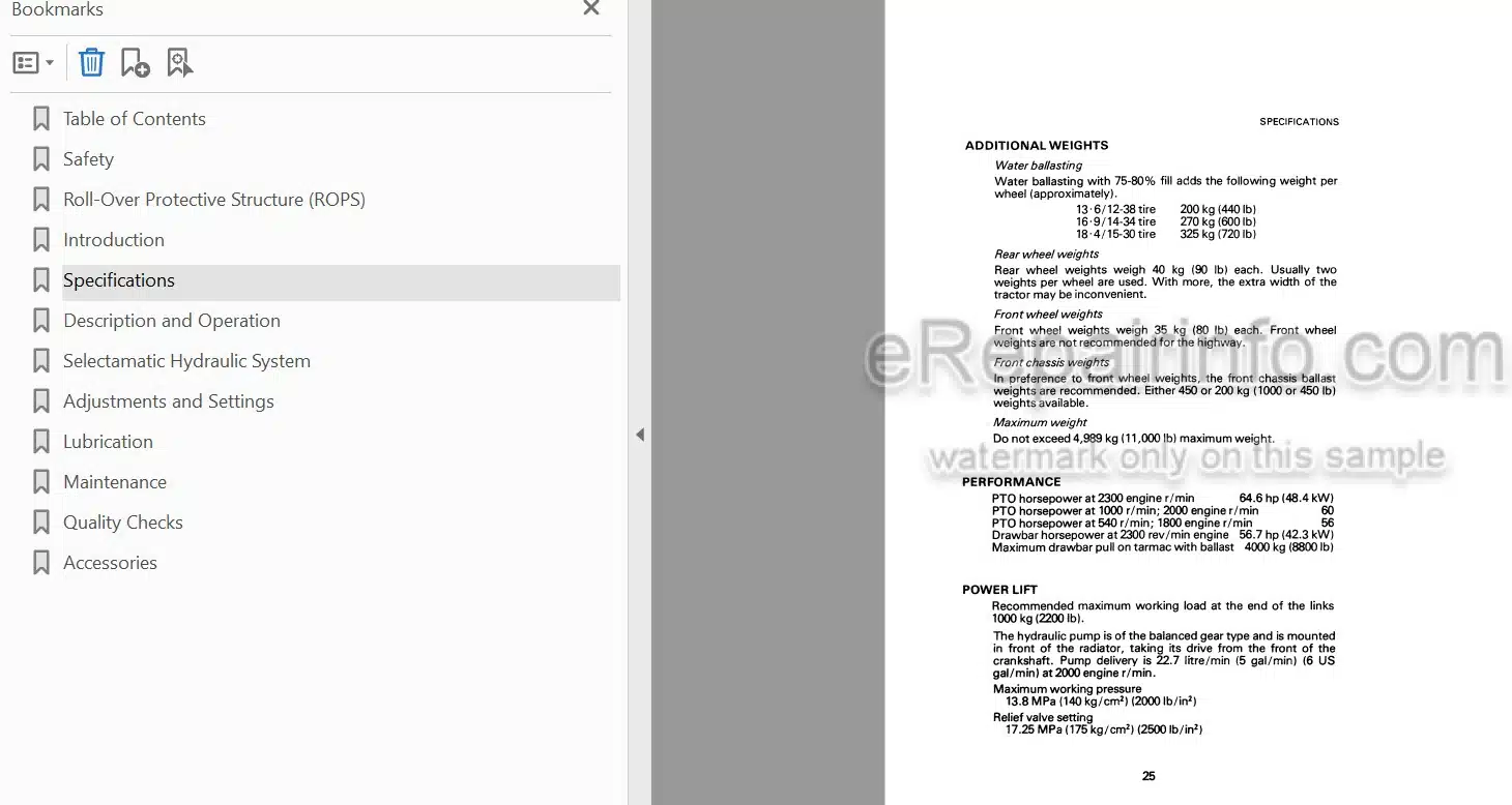 Photo 4 - Case IH 1210 1210 4WD Operating And Maintenance Manual Tractor 9-5017