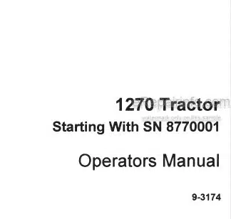 Photo 5 - Case IH 1270 Operators Manual Tractor 8770001-