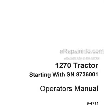 Photo 5 - Case IH 1270 Operators Manual Tractor 8736001-