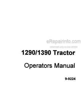 Photo 5 - Case IH 1290 1390 Operators Manual Tractor 9-9224
