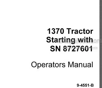 Photo 4 - Case IH 1370 Operators Manual Tractor 8727601-