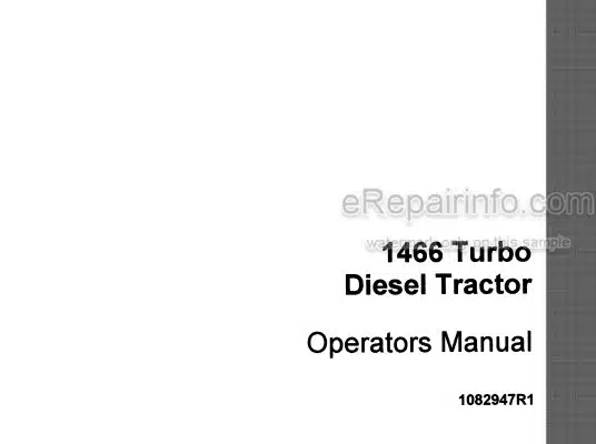 Photo 4 - Case IH 1466 Operators Manual Turbo Diesel Tractor