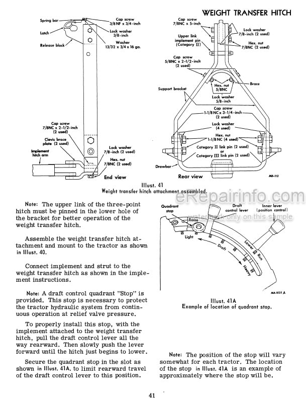 Photo 5 - Case IH 1468 Operators Manual Tractor