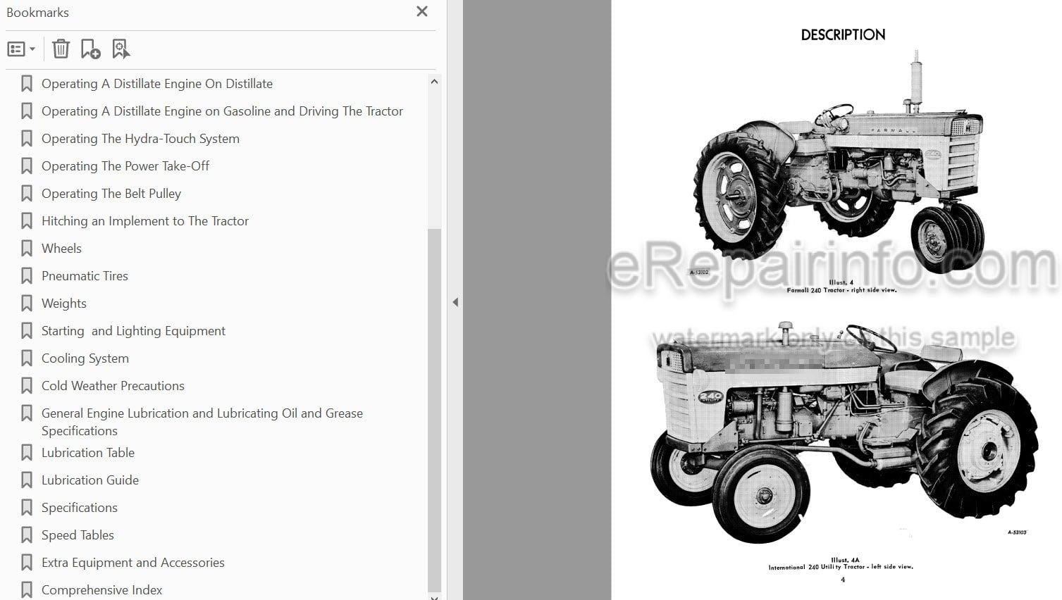 Photo 3 - Case IH 240 Operators Manual Utility Tractor