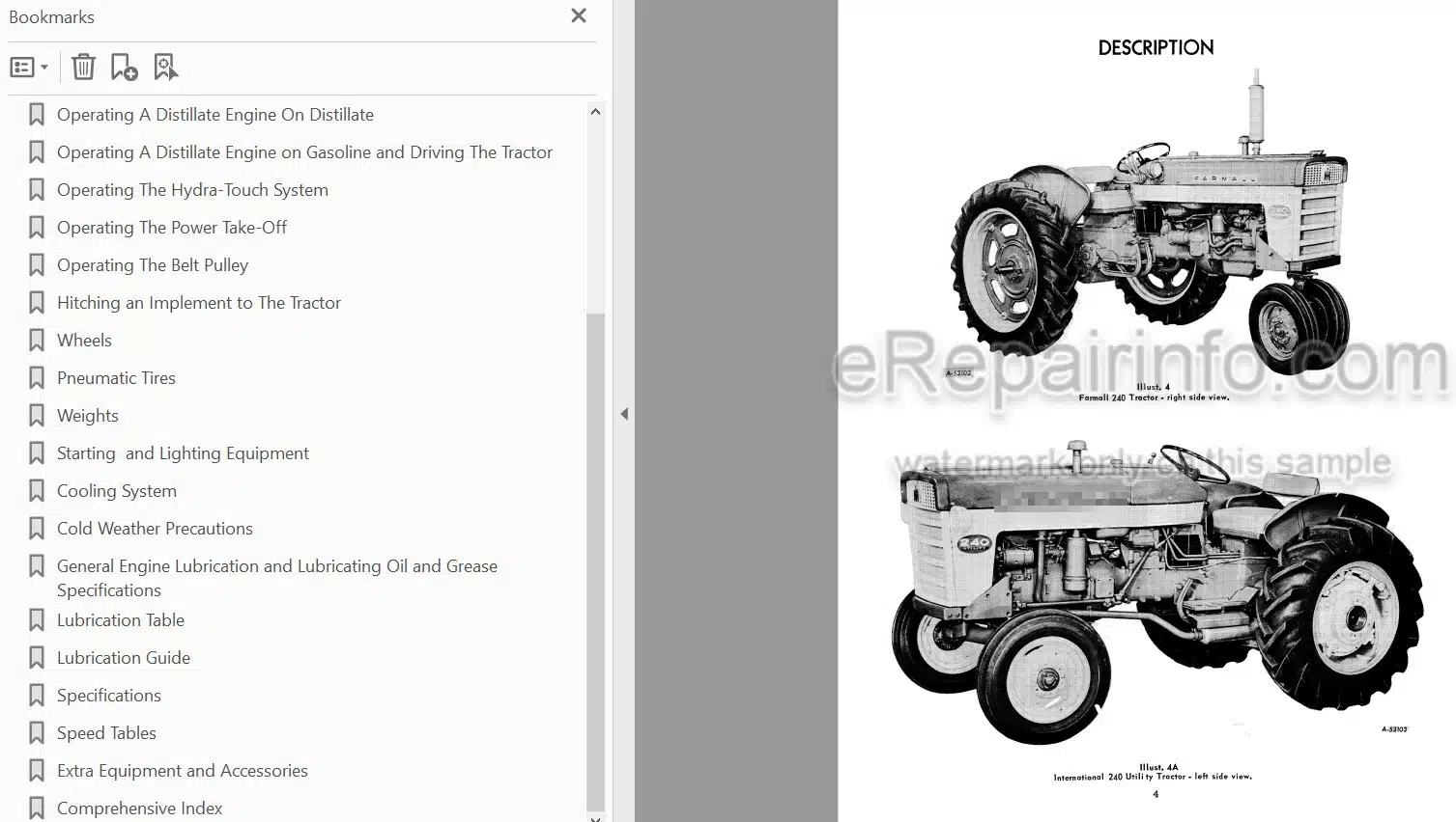 Photo 3 - Case IH 240 Operators Manual Utility Tractor