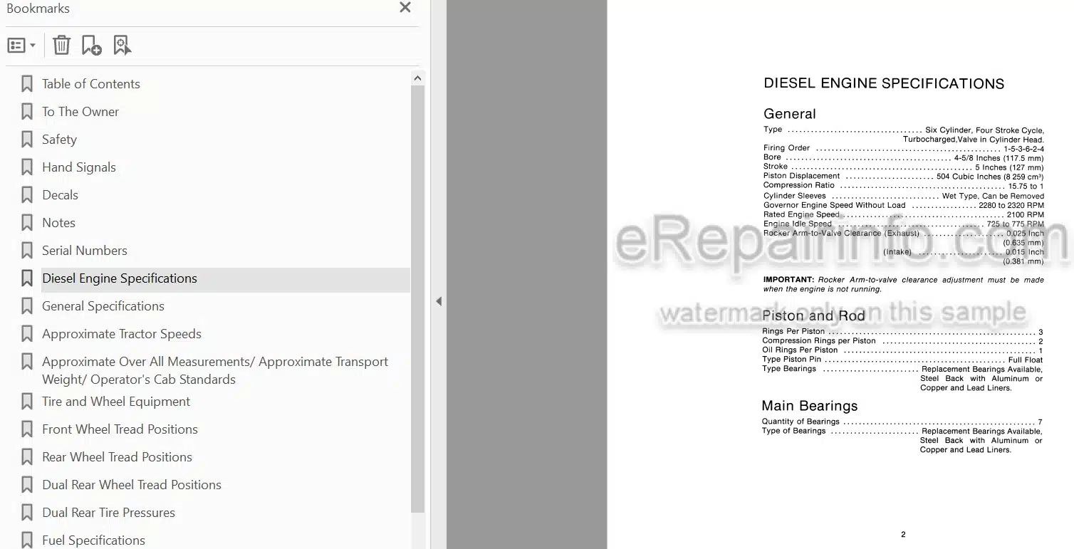 Photo 3 - Case IH 2590 Operators Manual Tractor