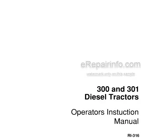 Photo 5 - Case IH 300 301 Operators Manual Diesel Tractor