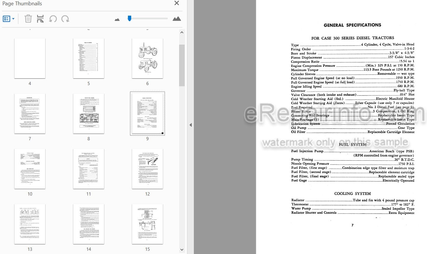 Photo 4 - Case IH 300 301 Operators Manual Diesel Tractor