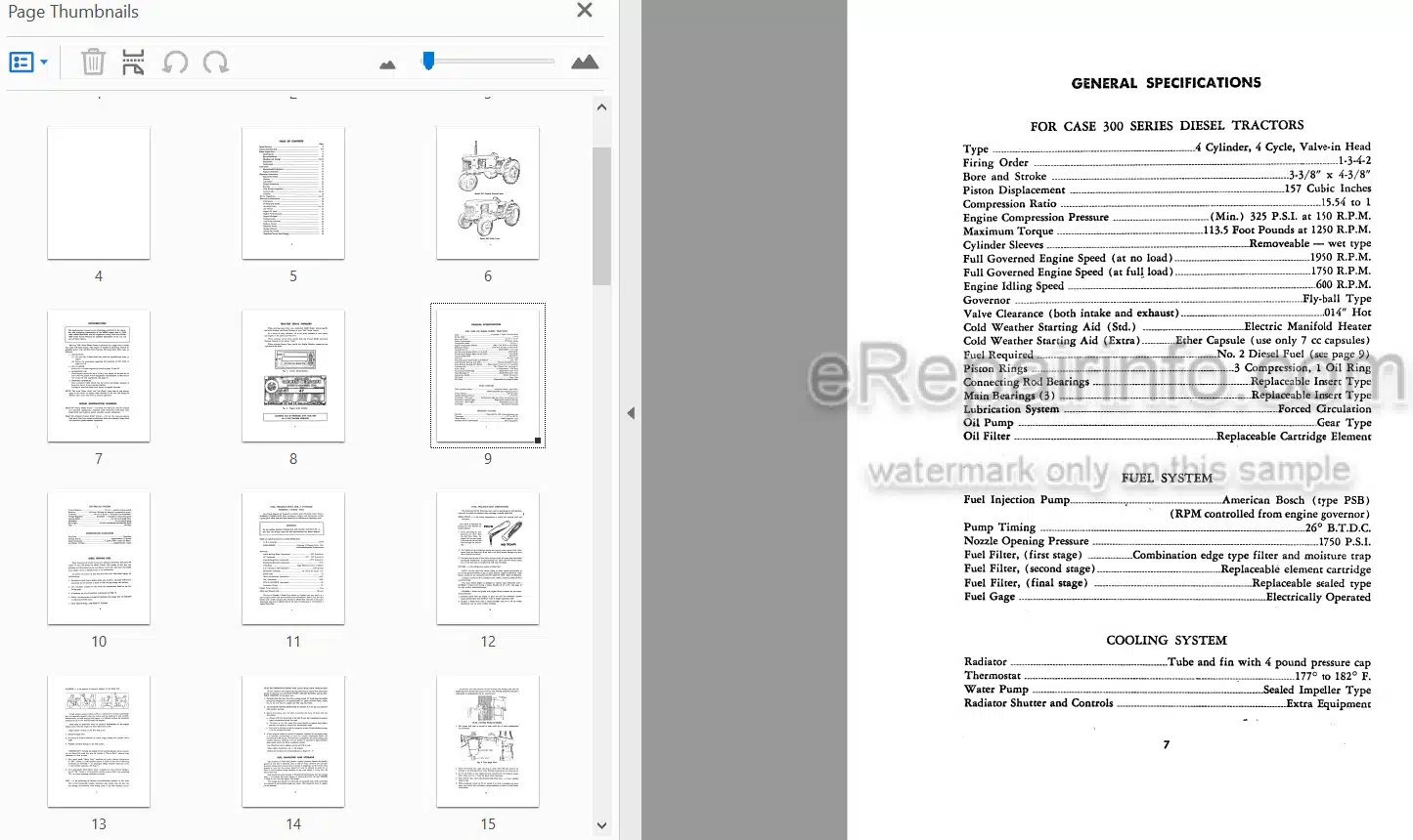 Photo 4 - Case IH 300 301 Operators Manual Diesel Tractor
