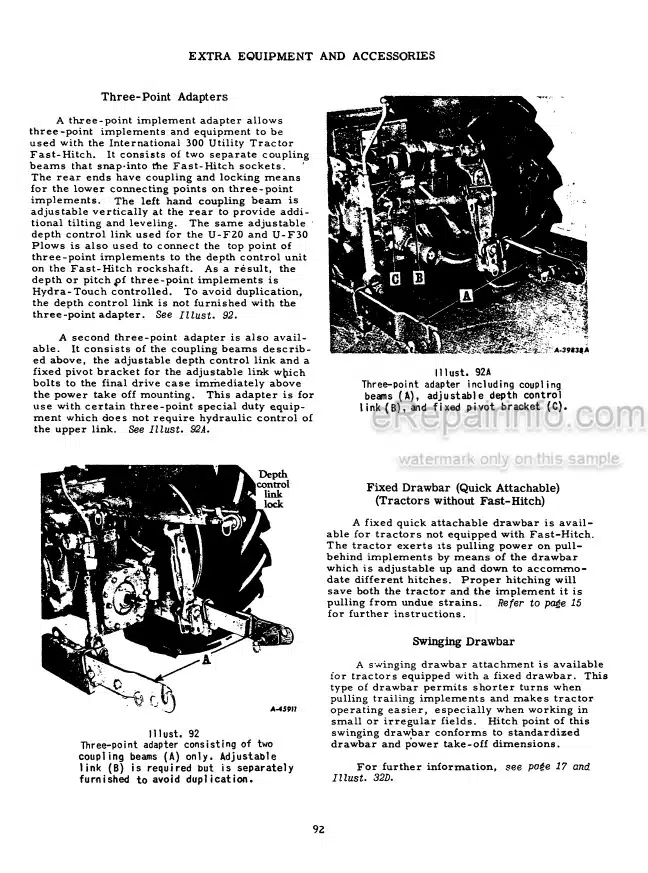 Photo 5 - Case IH 300B 400B Operators Manual Tractor