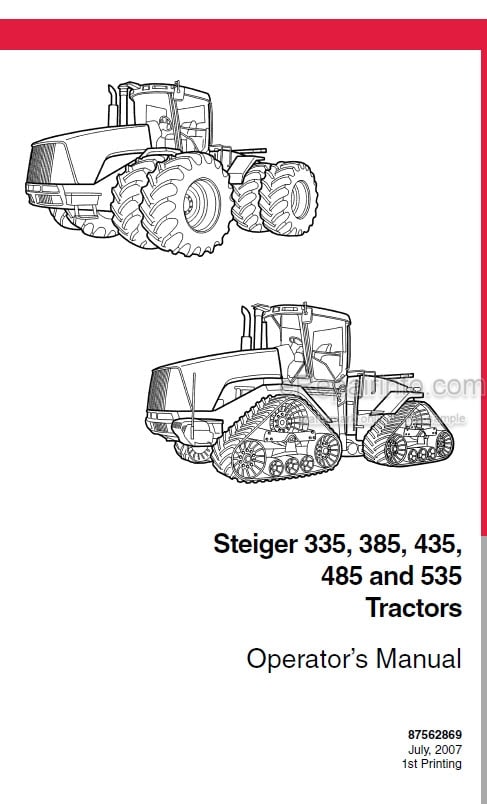 Photo 4 - Case IH 335 385 435 485 535 Steiger Operators Manual Tractor